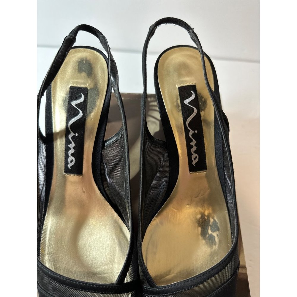 Nina Women's Chenille-LS Slip On Square Toe Pumps Heel Sandals Shoes SZ 8M - Picture 4 of 8